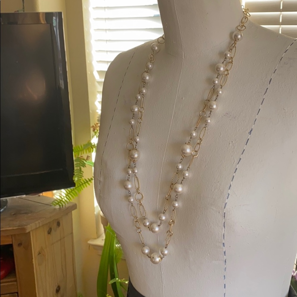 Pearl and gold necklace - Picture 2 of 4